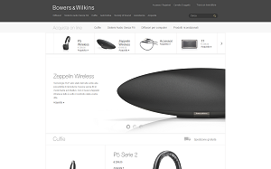 Il sito online di Bowers & Wilkins