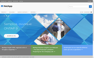 Il sito online di Netapp