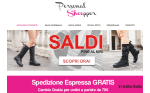 Il sito online di Personal Shoepper