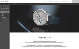 Il sito online di Emporio Armani Connected