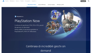 Il sito online di PlayStation Now