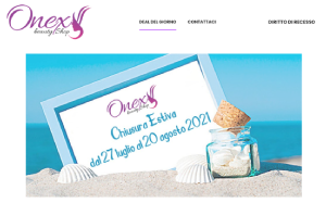 Il sito online di Onexy shop