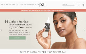 Il sito online di Pai Skincare