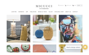 Il sito online di Micucci Interiors