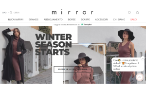 Il sito online di Mirror Clothing