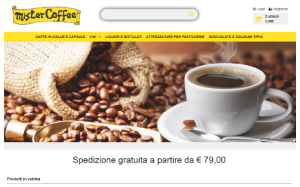 Il sito online di Mister Coffee